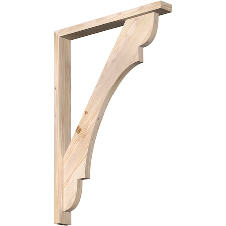 Ekena Millwork Olympic Block Smooth Bracket w/ Offset Brace, Douglas Fir, 3 1/2"W x 28"D x 40"H BKT0402X28X40OLY05SDF